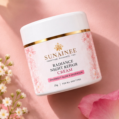 Sunainee Radiance Night Repair Cream 25g | Overnight Glow & Hydration Face Night Cream for Women | Non-Greasy Anti-Dullness Moisturizer for All Skin Types