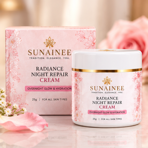 Sunainee Radiance Night Repair Cream 25g | Overnight Glow & Hydration Face Night Cream for Women | Non-Greasy Anti-Dullness Moisturizer for All Skin Types