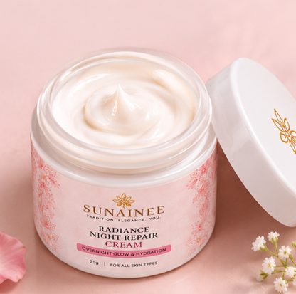 Sunainee Radiance Night Repair Cream 25g | Overnight Glow & Hydration Face Night Cream for Women | Non-Greasy Anti-Dullness Moisturizer for All Skin Types