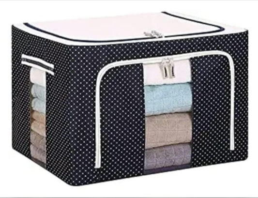 Foldable Closet Storage Box – Clothes, Saree & Blanket Organizer with Zip Cover