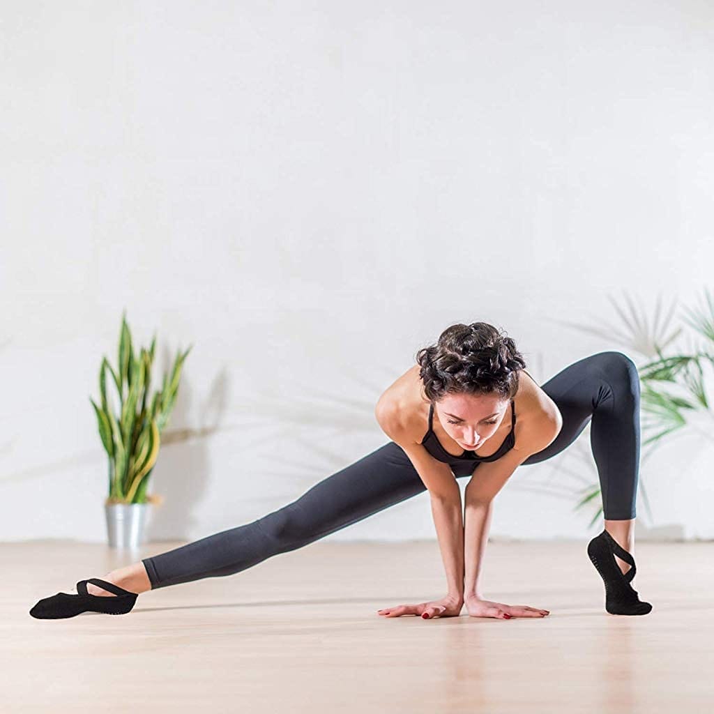 Non slip Pilates yoga socks for indoor workouts