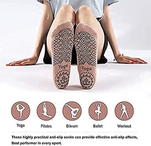 Yoga workout grip socks for fitness and stretching