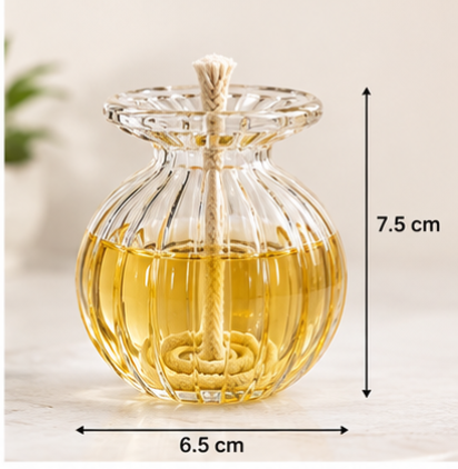 Crystal Glass Pooja Oil Lamp (Diya) - Pack of 2/4/6