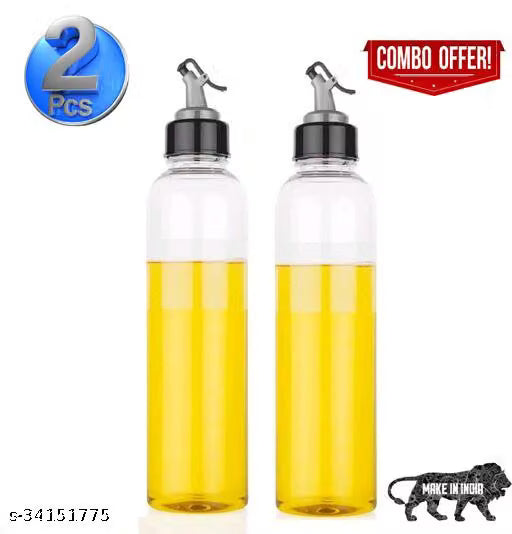 Leakproof Oil Dispenser Bottle 2L Transparent Pourer – Pack of 2