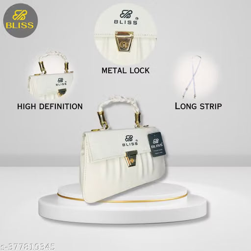 Women's White PU Leather Sling Bag | Stylish Shoulder Bag