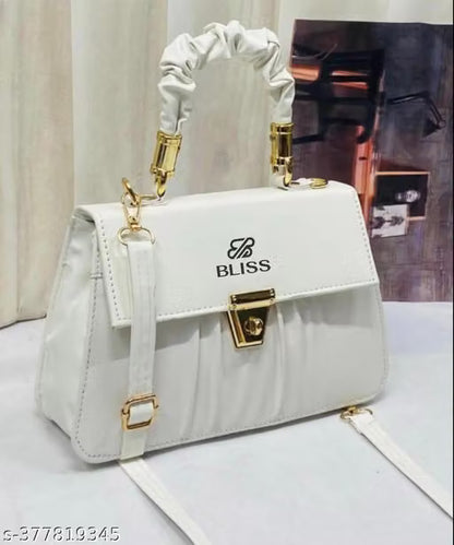 Women's White PU Leather Sling Bag | Stylish Shoulder Bag