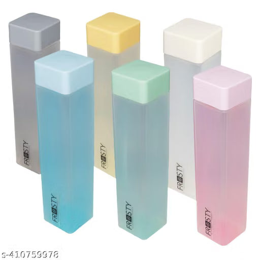 AQUA Frosty Food Grade Fridge Square Water Bottles Set of 6