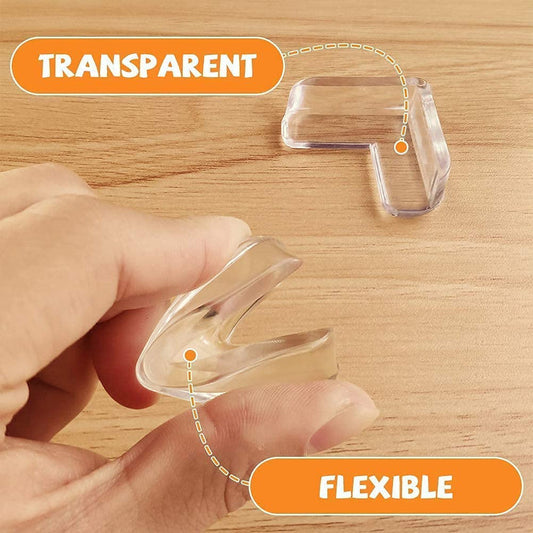 Baby Proofing Clear Corner Guards – Soft Silicone Furniture Corner Protector (Adhesive)