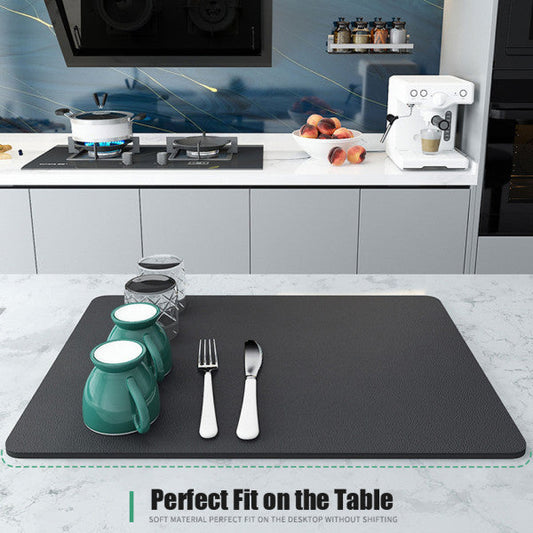 Kitchen Dish Drying Mat – Super Absorbent Reusable Countertop Mat