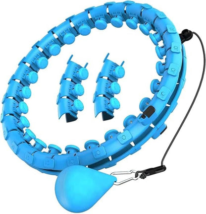 Weighted adjustable hula hoop with gravity ball