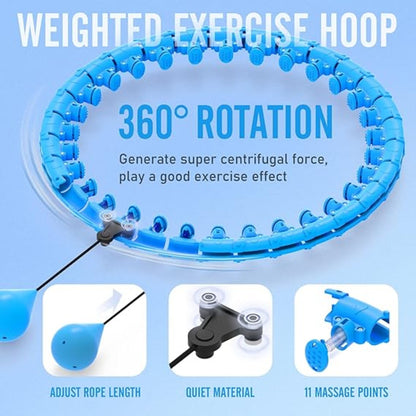 Weighted hula hoop 360 degree rotation and massage points