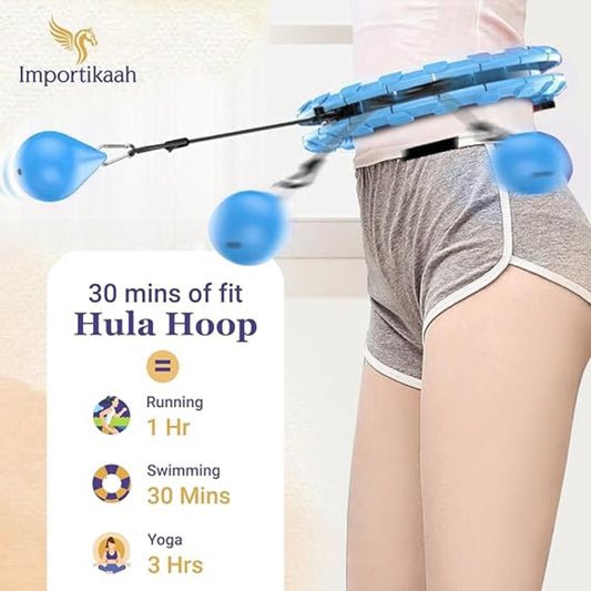 Weighted hula hoop worn around the waist