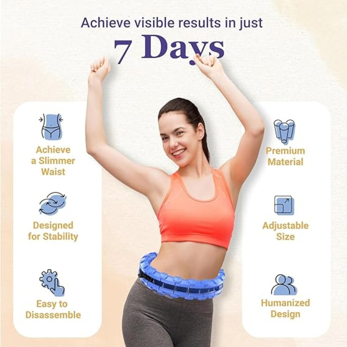 Adjustable weighted hula hoop fitness features