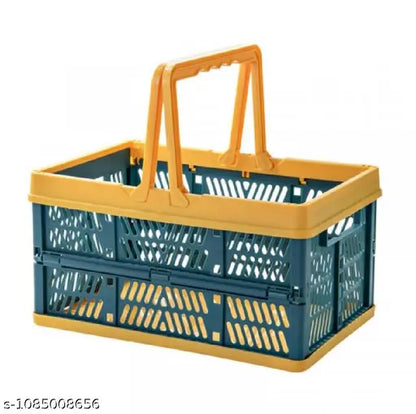 Foldable Plastic Shopping Basket with Handles