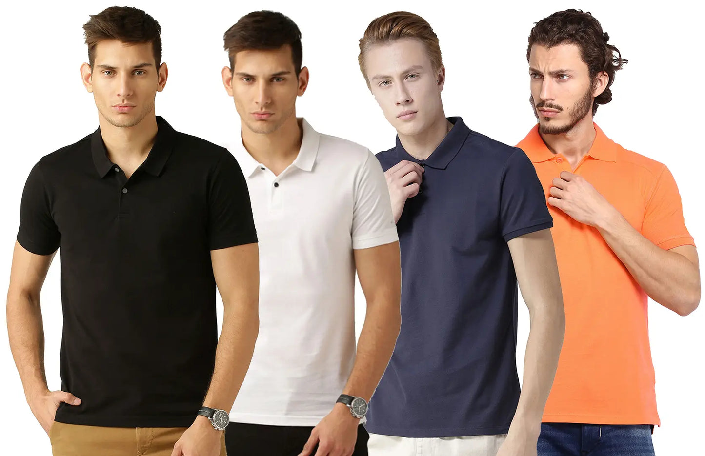 Men Cotton Blend Polo Tshirt Pack Of 4